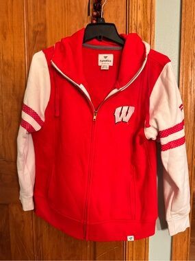 Fanatics Red & White women' Zip-Up Hoodie with 'W' Patch